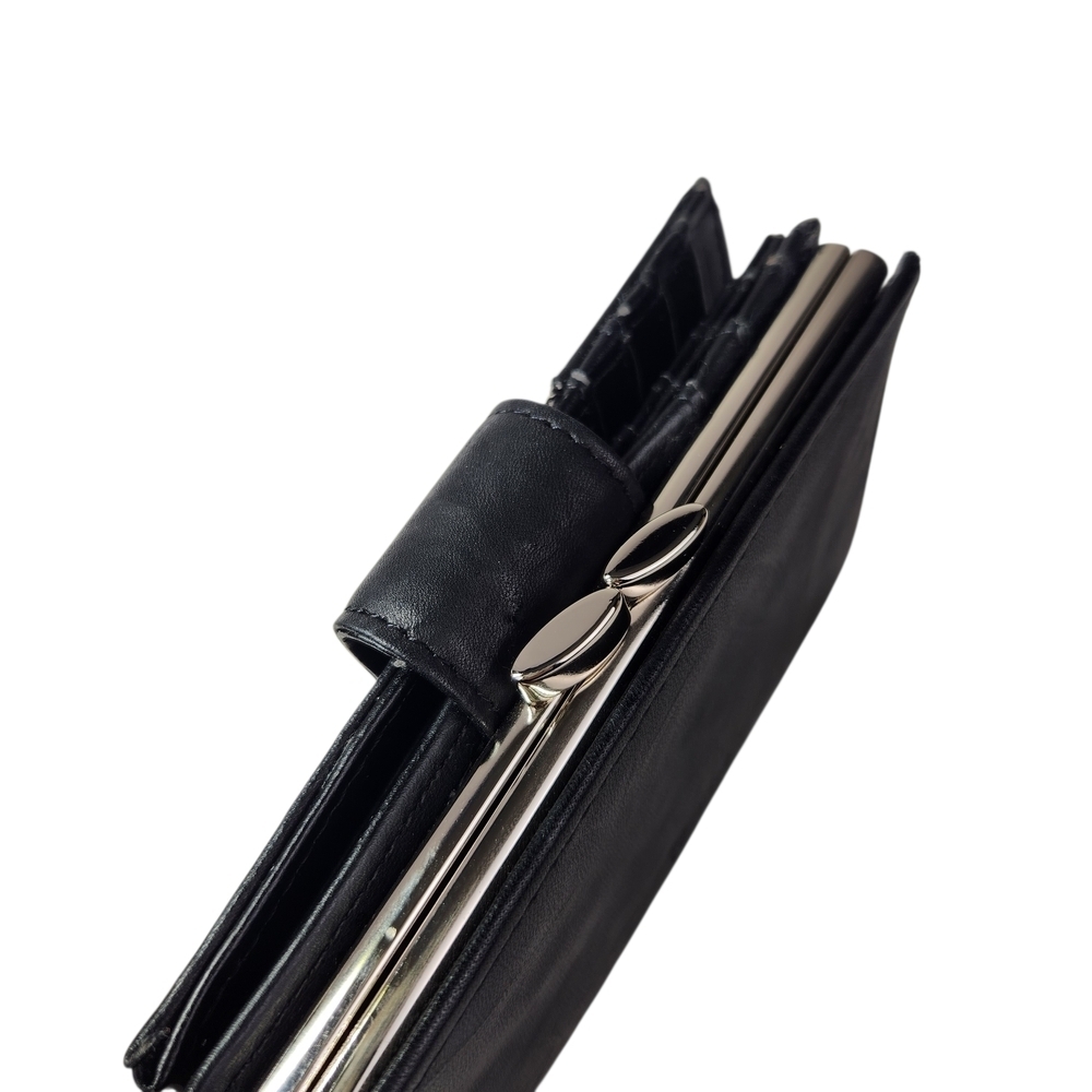 Giani Bernini Black & White Leather Colorblock Wallet Bifold Snap Close Moto - Picture 6 of 14